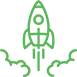 rocket launch green icon